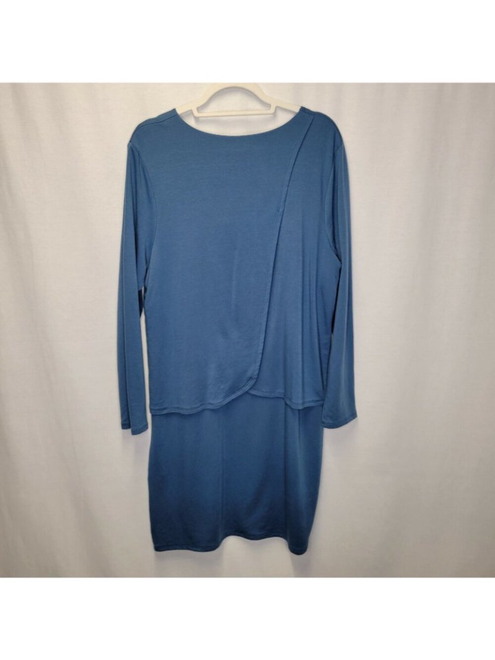 J. Jill PureJill Women's Large Dress Luxe Tencel Blue Long Sleeve Layered - Picture 2 of 8